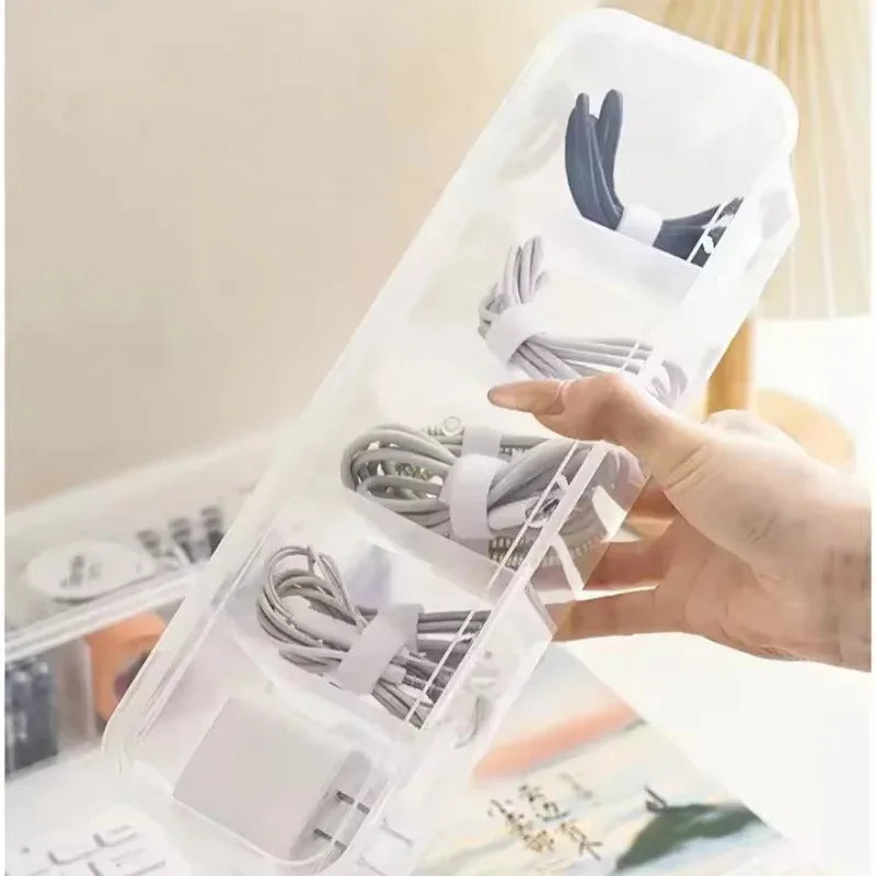 Transparent Cable & Accessories Storage Box with Lid