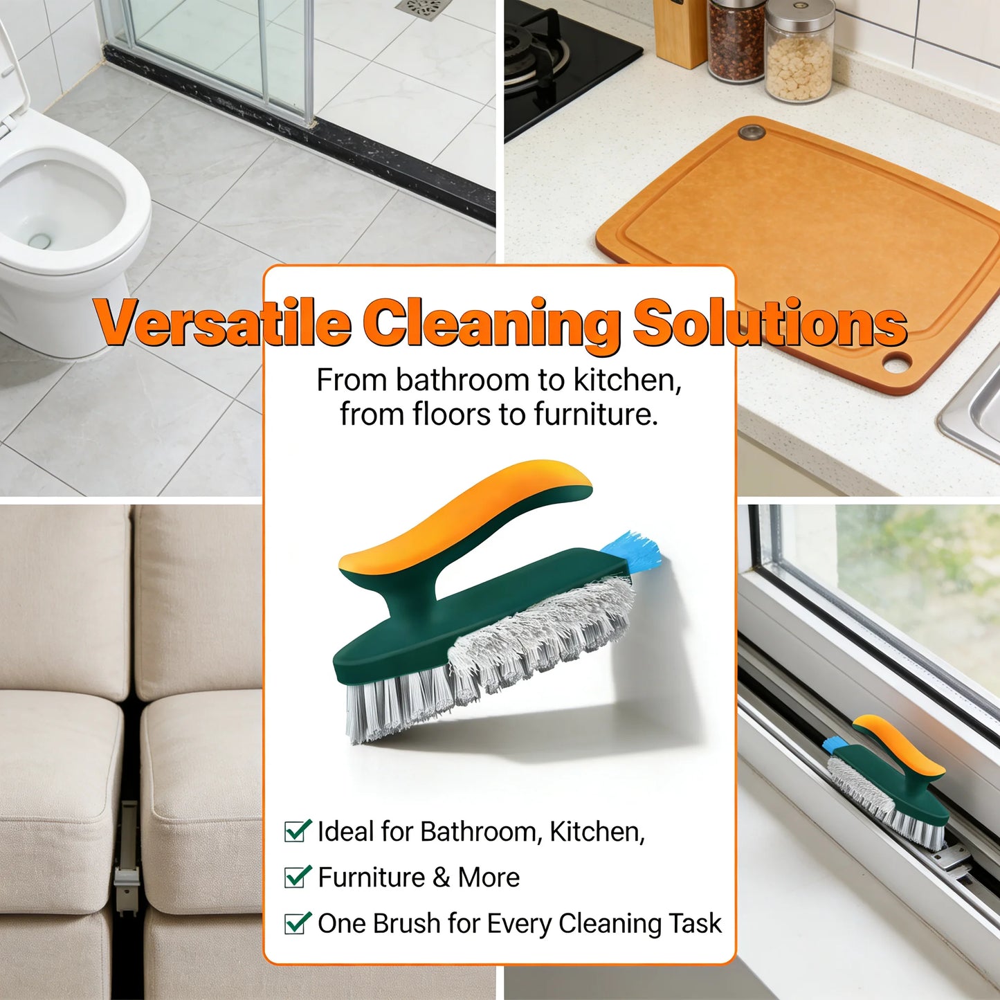 3-In-1 Multi-Function Cleaning Brush Hard
