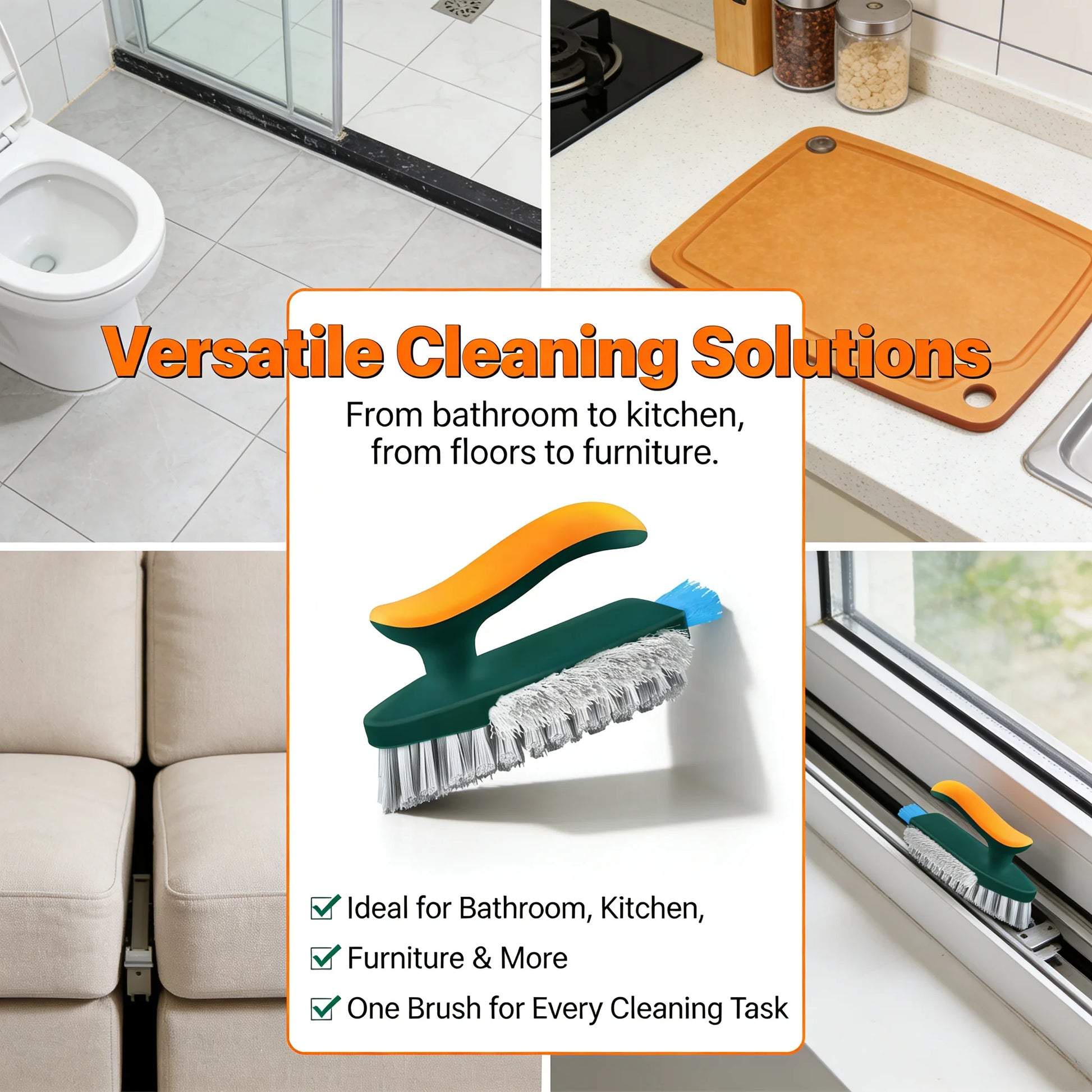 3-In-1 Multi-Function Cleaning Brush Hard