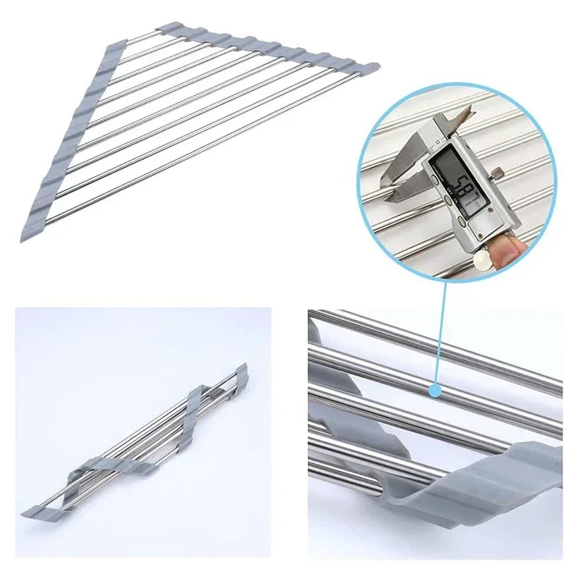 Foldable Triangle Dish Rack Kitchen Sink