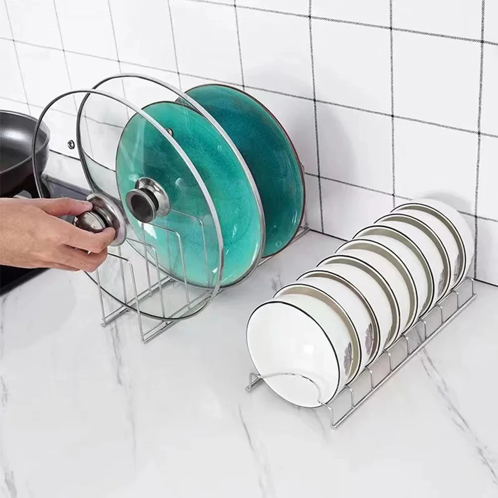 Stainless Steel Dish Draining Rack Bowl Plate Organizer