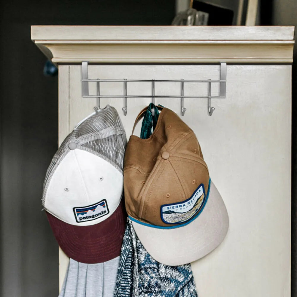 Bold Stainless Steel 5-Hook Cabinet Door Back Organizer