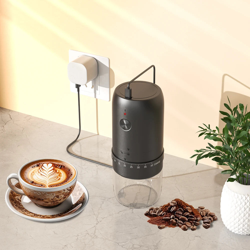 Portable USB Electric Coffee Grinder 40-Setting Adjustable
