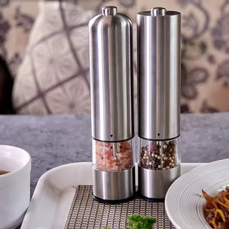 Electric Salt Pepper Grinder Set One-Touch with LED Light