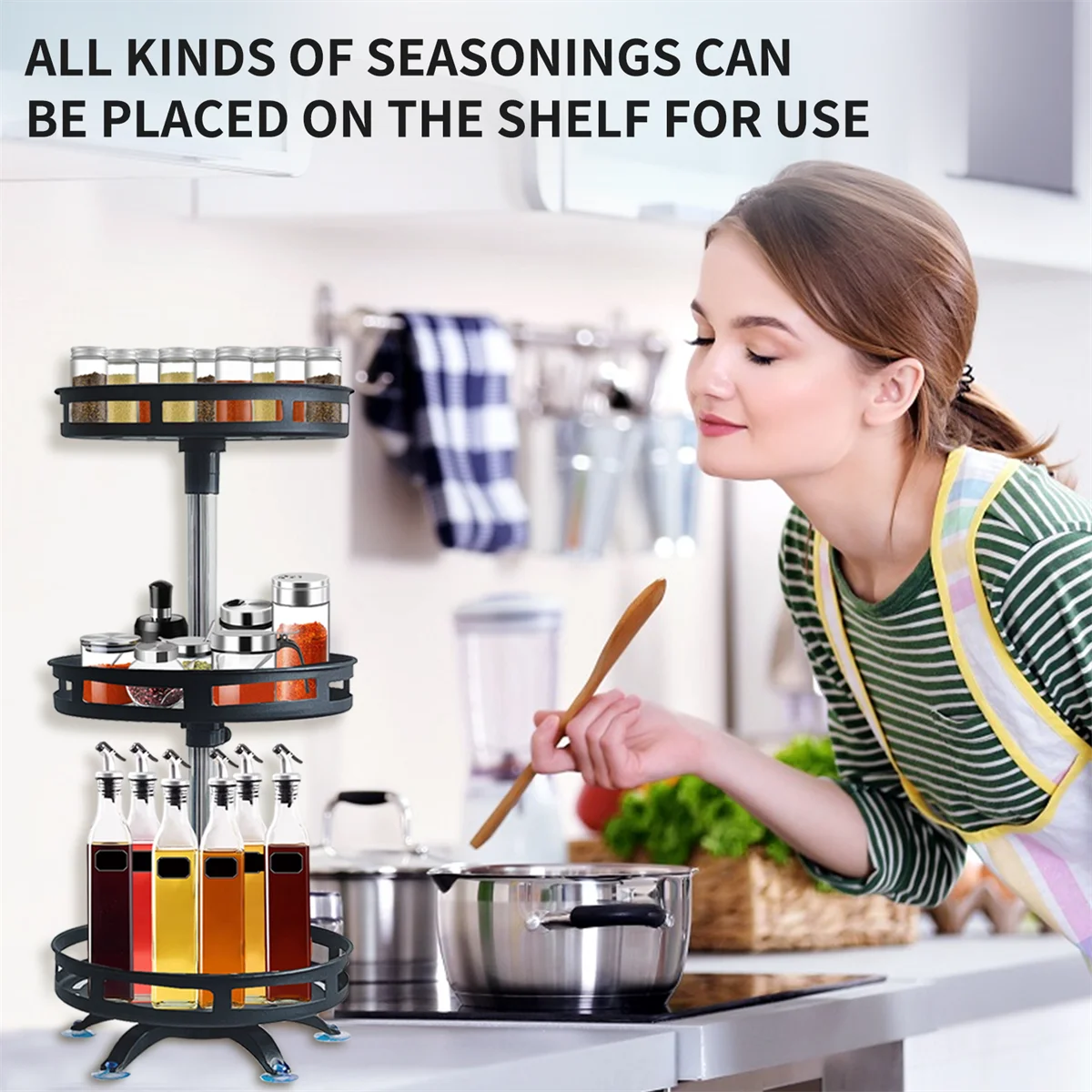 Rotatable Kitchen Storage Rack