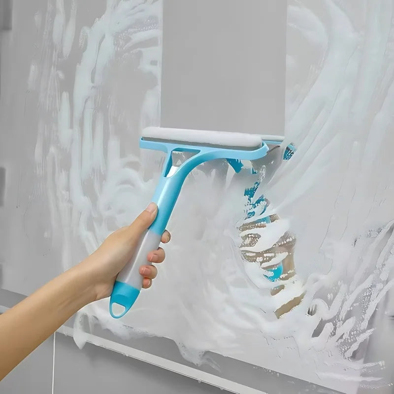 2-in-1 Sprayable Blue Glass Squeegee