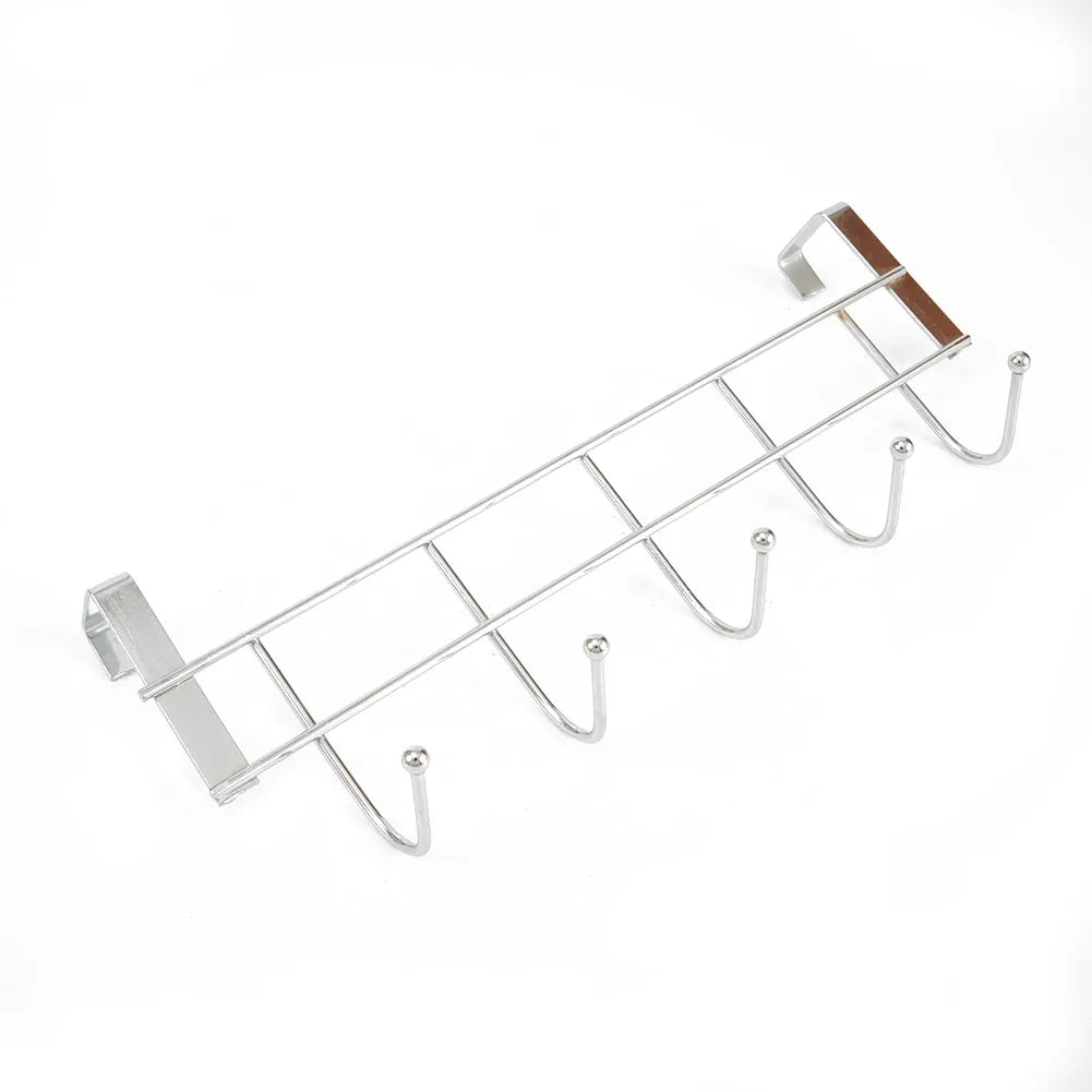 Bold Stainless Steel 5-Hook Cabinet Door Back Organizer