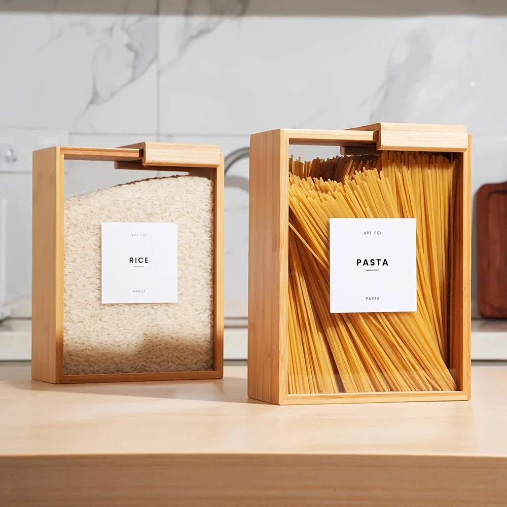 Bamboo Food Dispenser 3L Pantry Storage Container