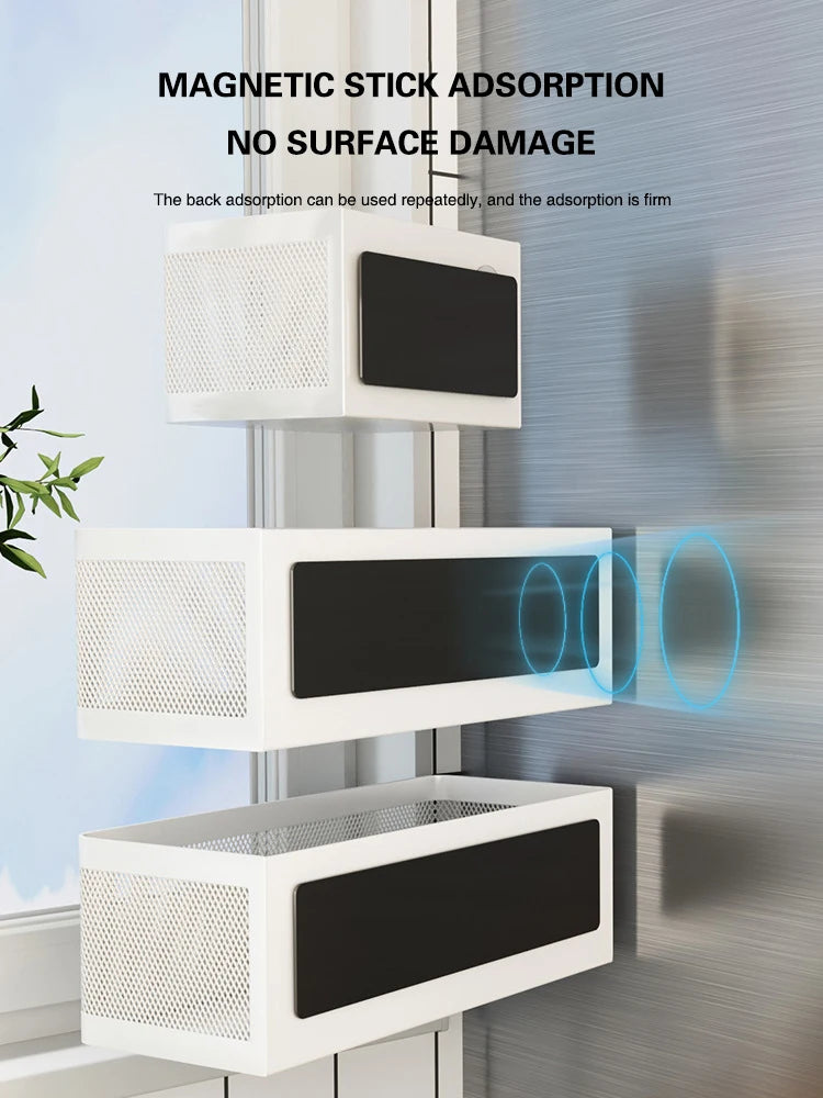 Magnetic Fridge Side Storage Rack Space-Saving Kitchen Organizer