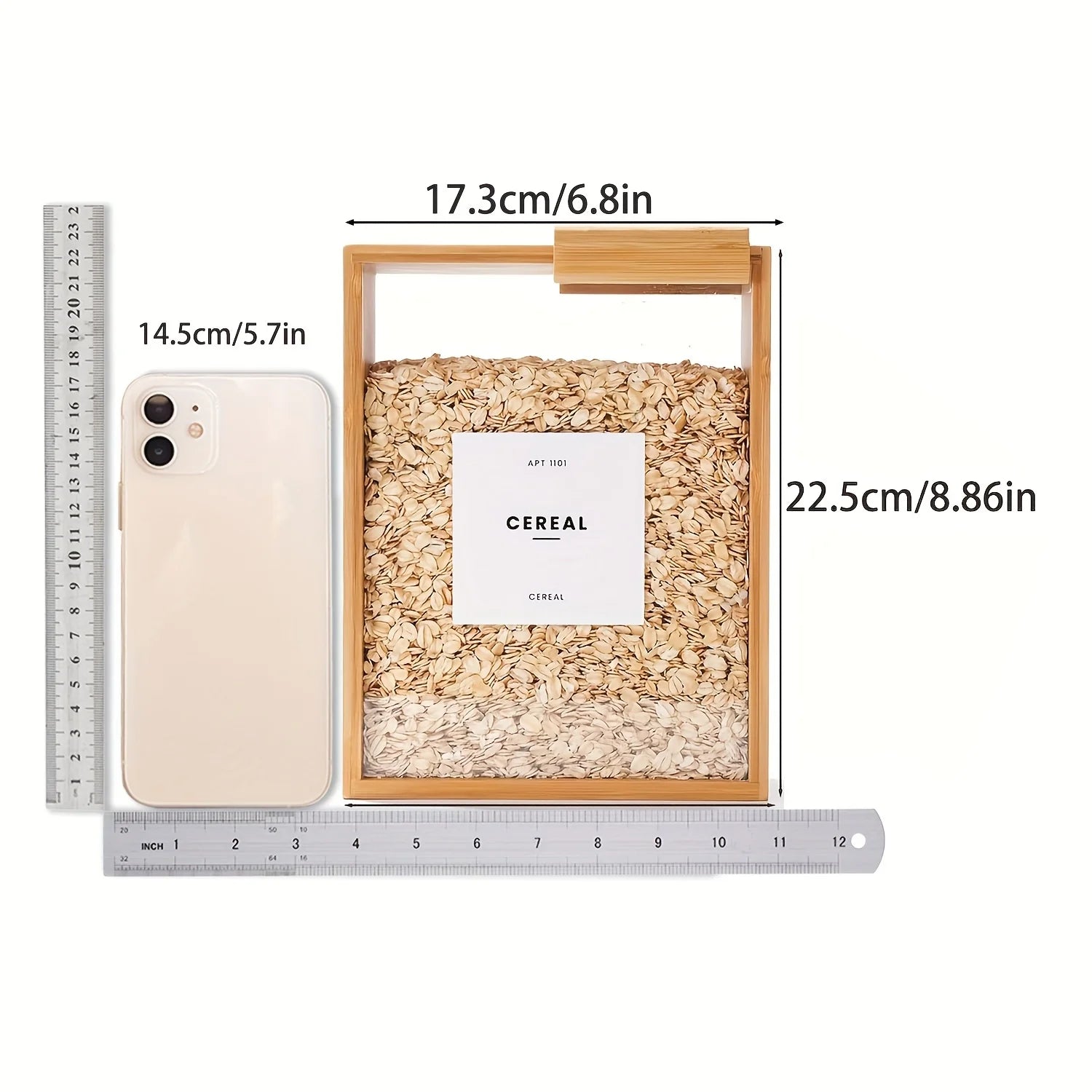Bamboo Food Dispenser 3L Pantry Storage Container