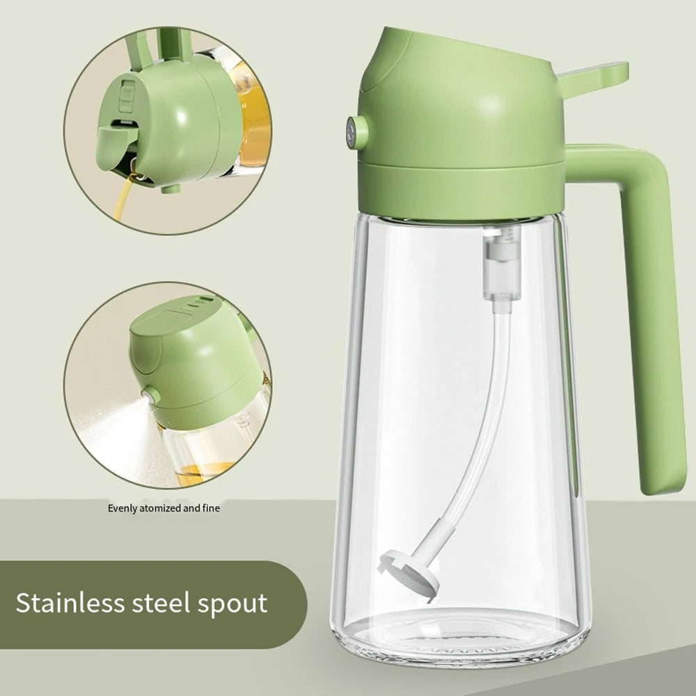 Glass Oil Spray Bottle Press-Top Mister for Cooking BBQ