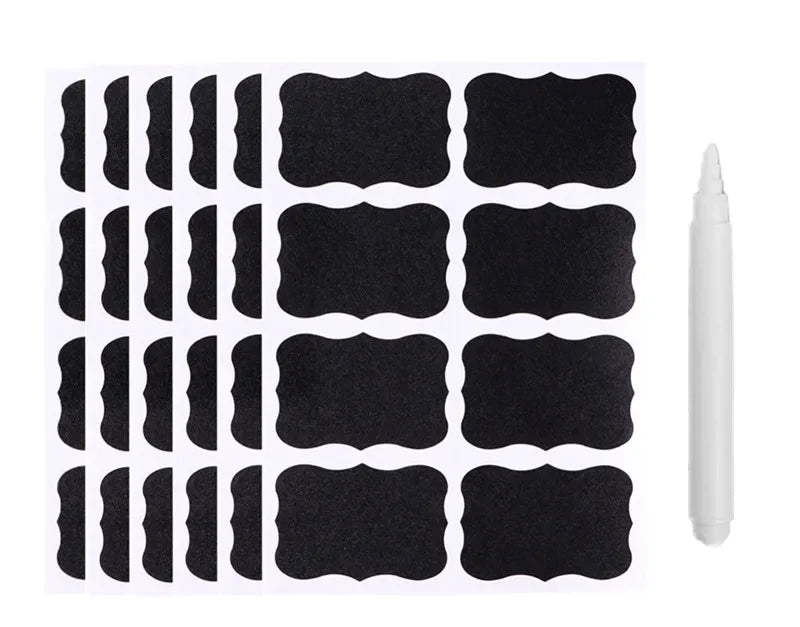 Waterproof Chalkboard Label Stickers with White Chalk Pen