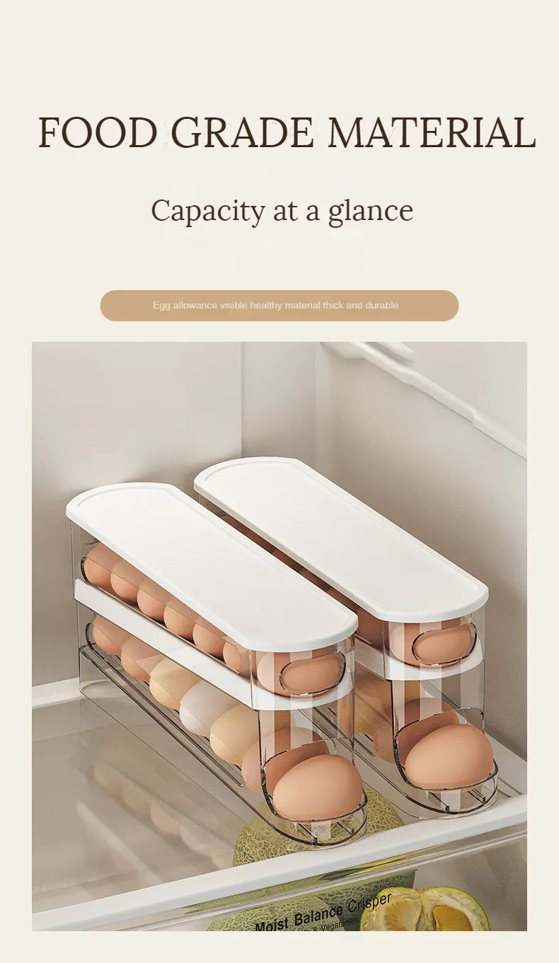 Bilayer Fridge Egg Storage Box Automatic