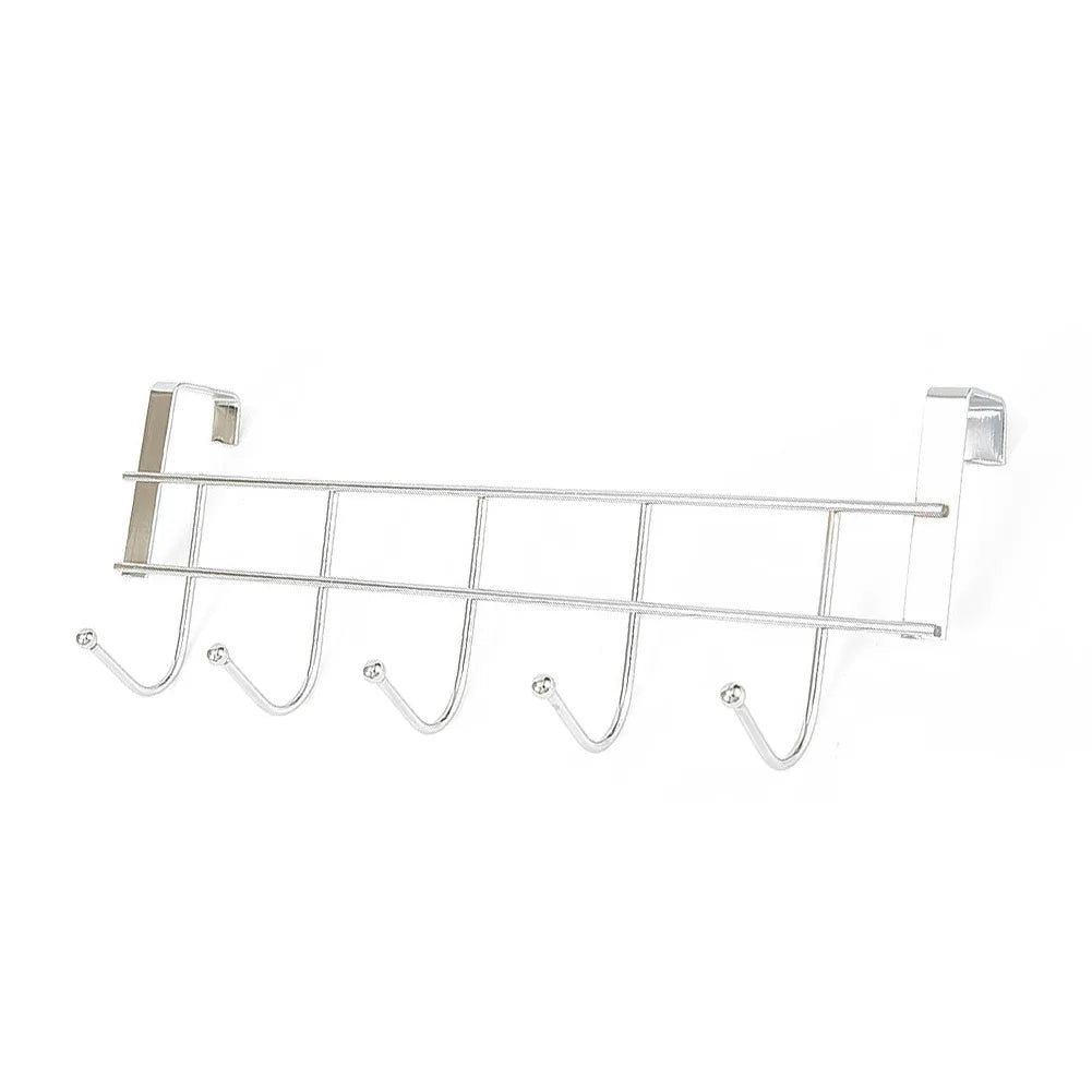 Bold Stainless Steel 5-Hook Cabinet Door Back Organizer