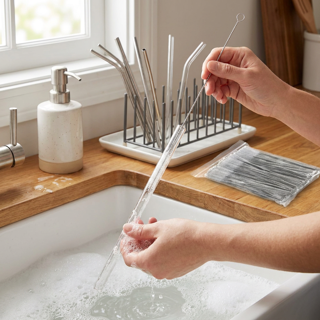 Drinking Straw Cleaning Brush Kit Reusable