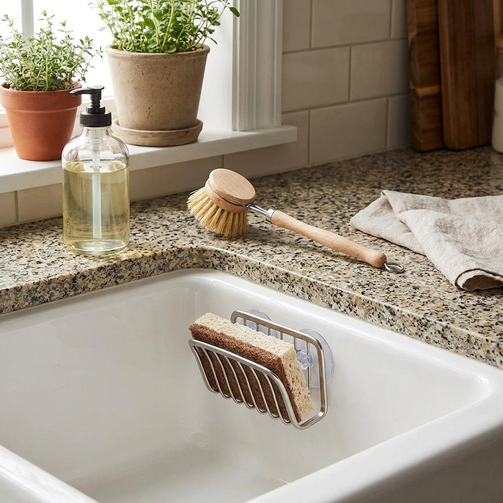Sponge Holder For Kitchen Sink Stainless Steel