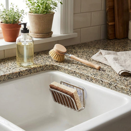Sponge Holder For Kitchen Sink Stainless Steel