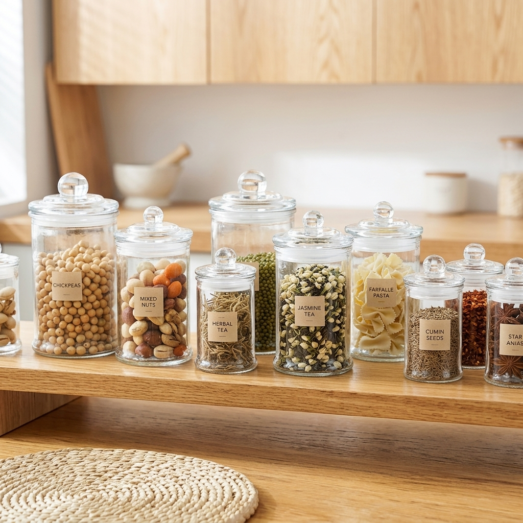 Minimalist Sealed Glass Storage Jars with Lids