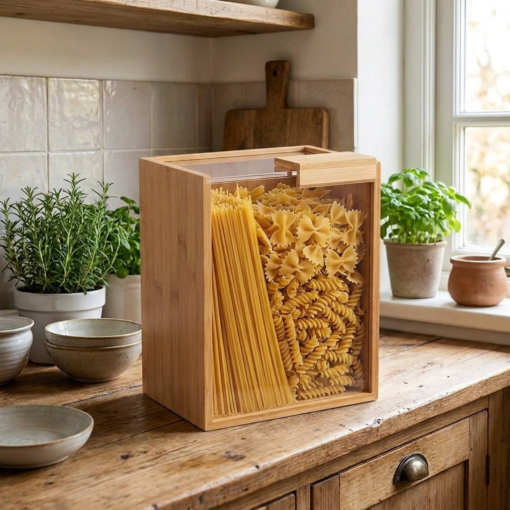 Bamboo Food Dispenser 3L Pantry Storage Container