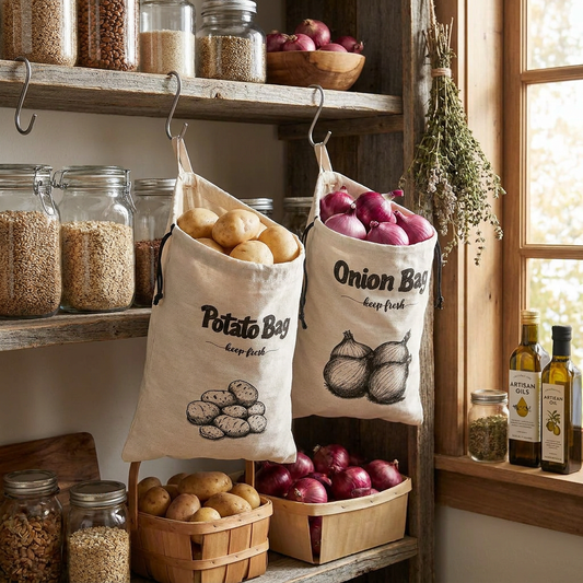 Reusable Vegetable Storage Bags Onion Potato Garlic