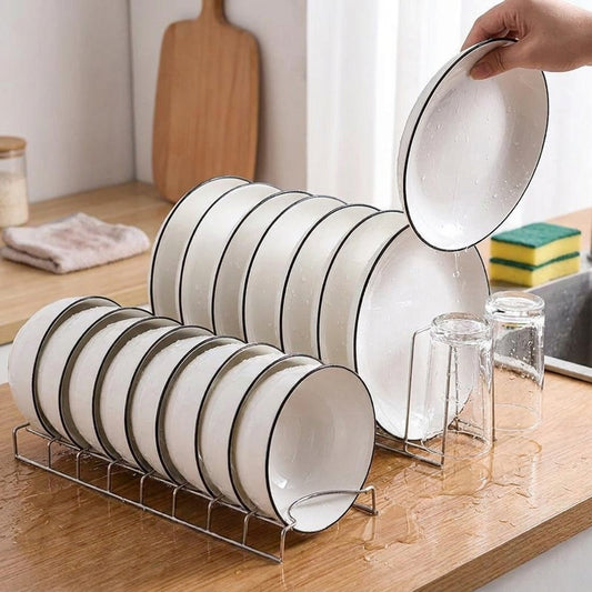 Stainless Steel Dish Draining Rack Bowl Plate Organizer