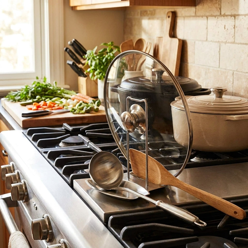 Stainless Steel Pot Lid Rack Detachable Pan