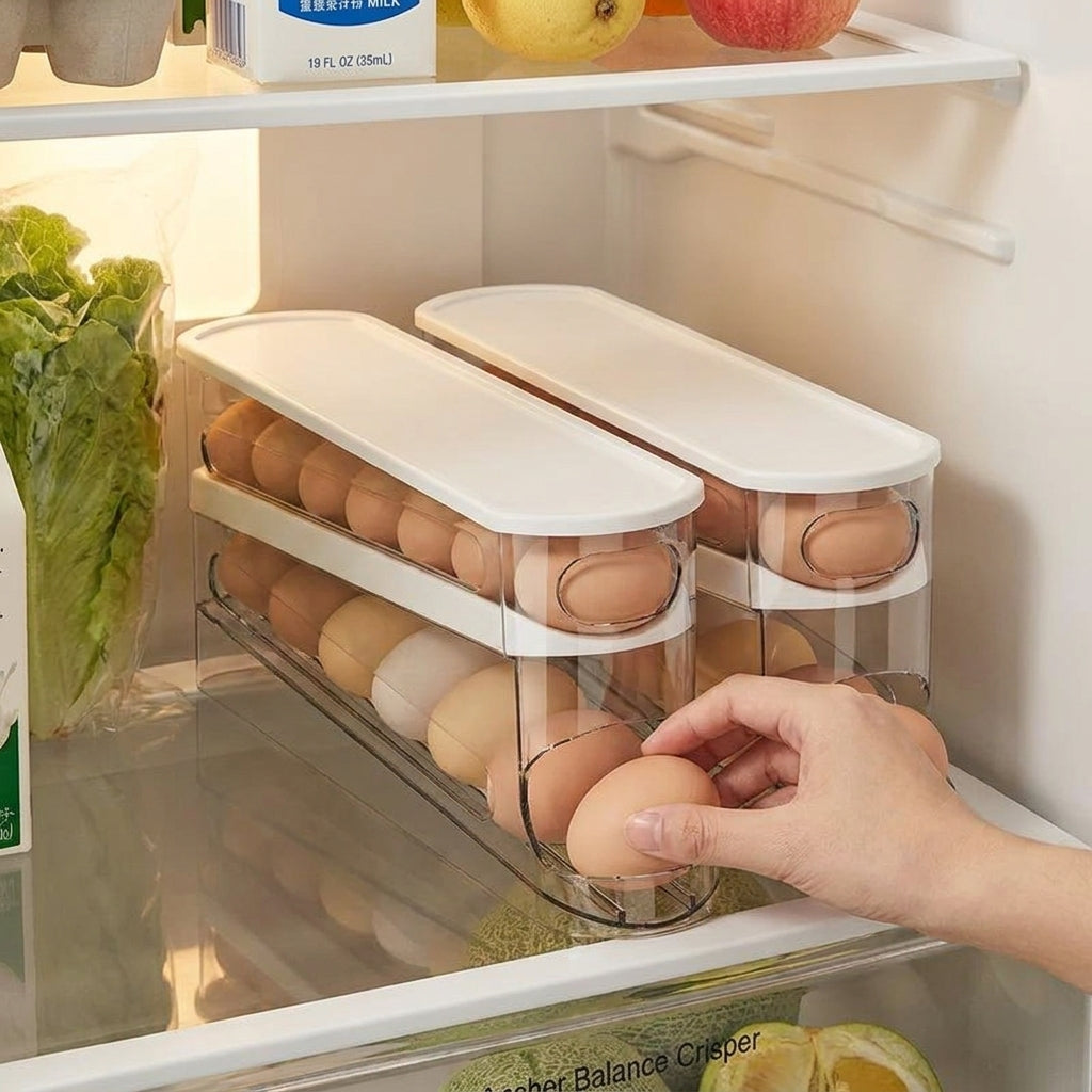 Bilayer Fridge Egg Storage Box Automatic
