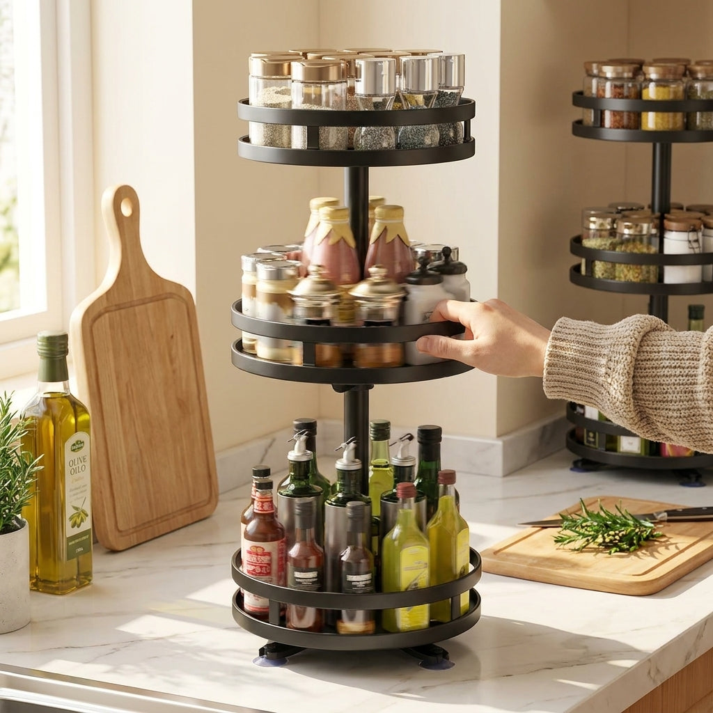 Rotatable Kitchen Storage Rack
