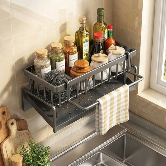 Kitchen Spice Storage Shelf with Drainage