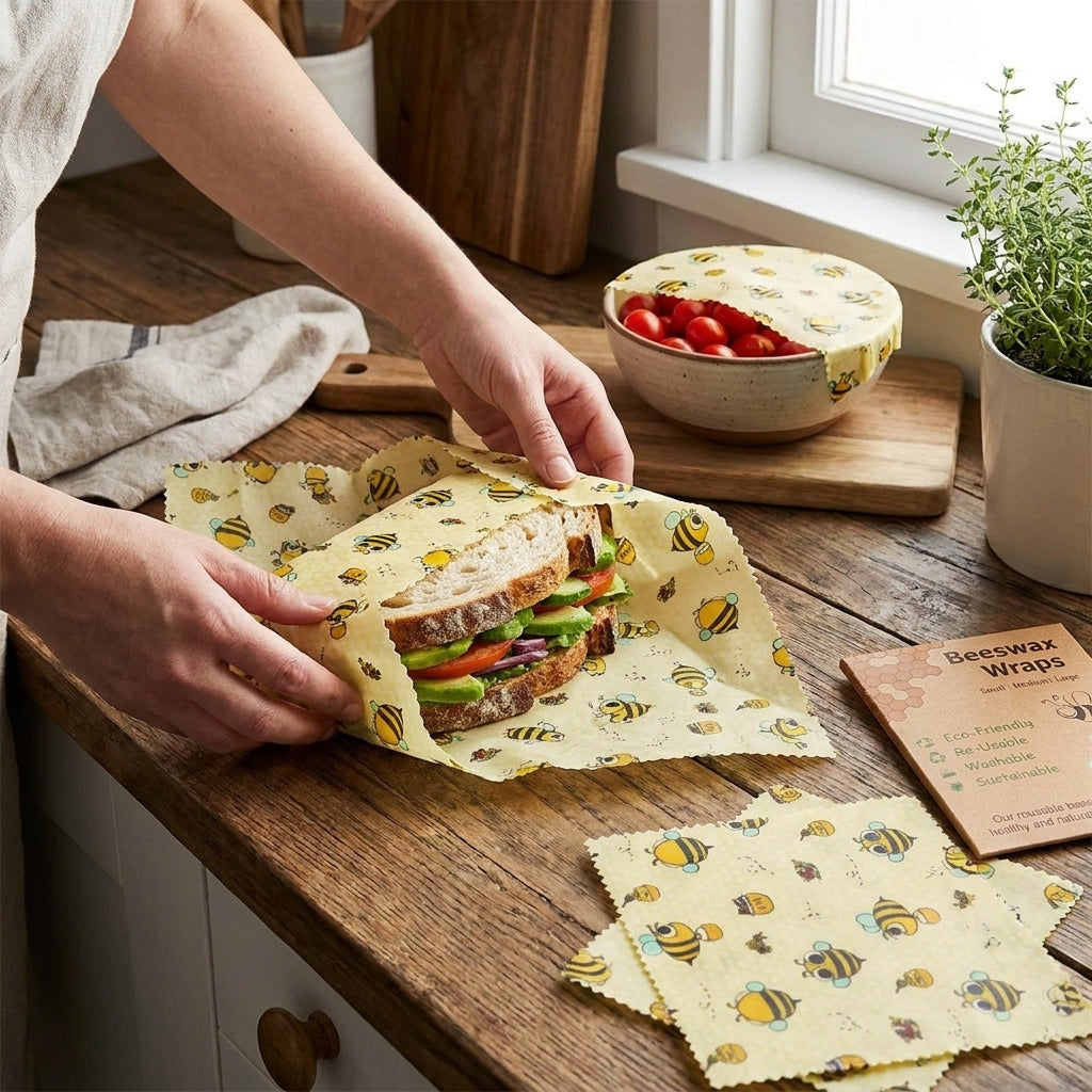Reusable Beeswax Food Wraps Eco-Friendly Plastic-Free Storage