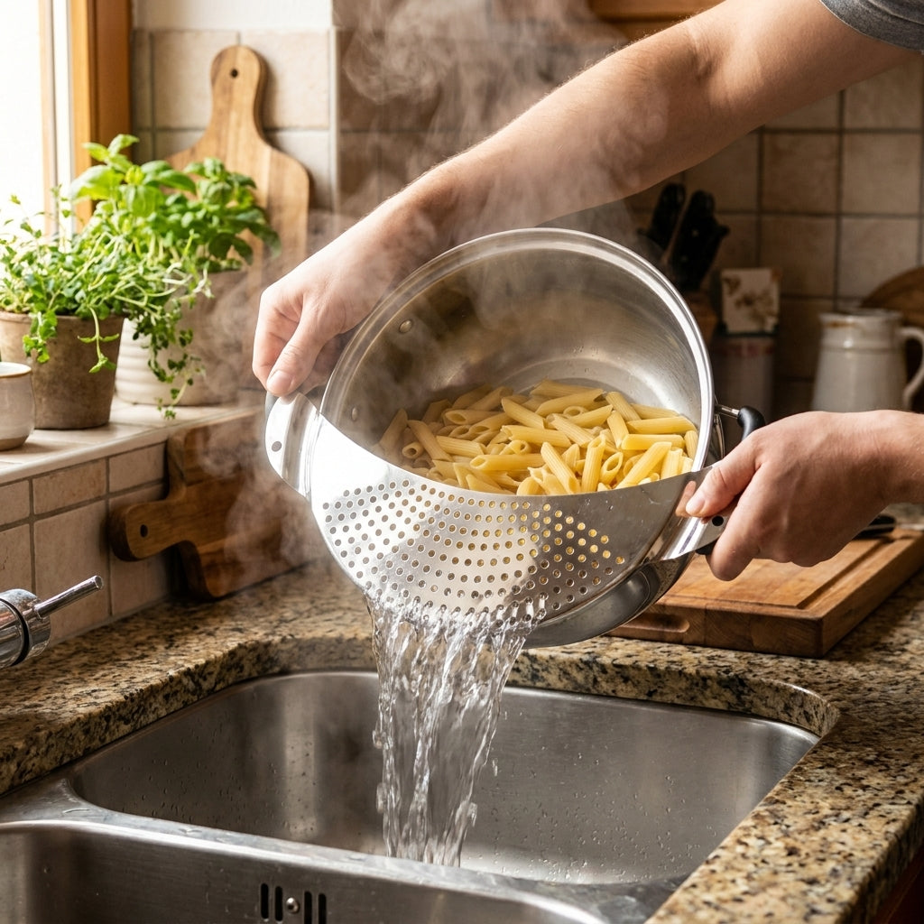 Stainless Steel Strainer Pot Side Pan Drainer