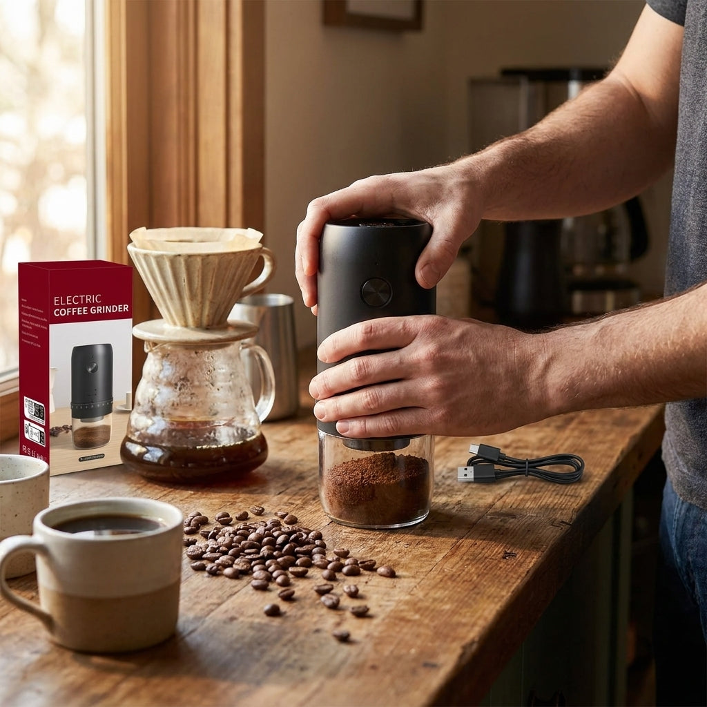 Portable USB Electric Coffee Grinder 40-Setting Adjustable