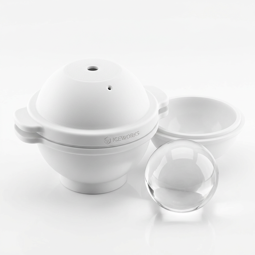Clear Whiskey Large Ice Ball Mold No Bubbles