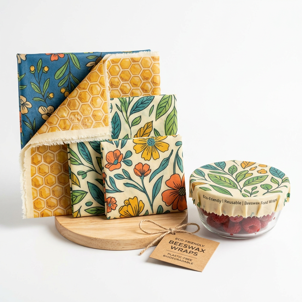 Reusable Beeswax Food Wraps Eco-Friendly Plastic-Free Storage