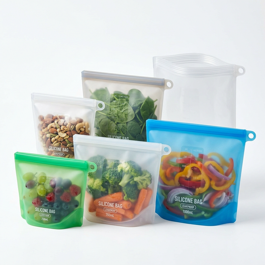 Reusable Silicone Food Bag Freezer Stand Up
