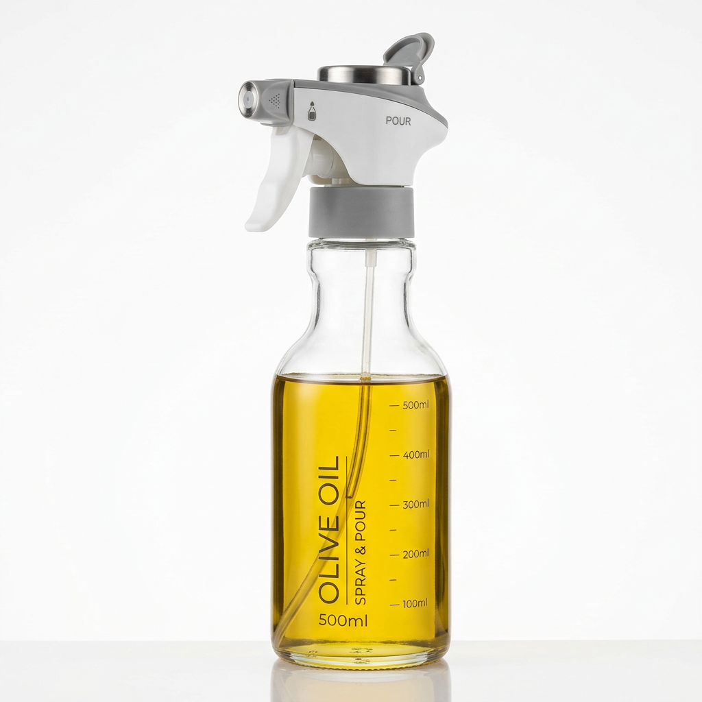 Glass Oil Spray Bottle Press-Top Mister for Cooking BBQ