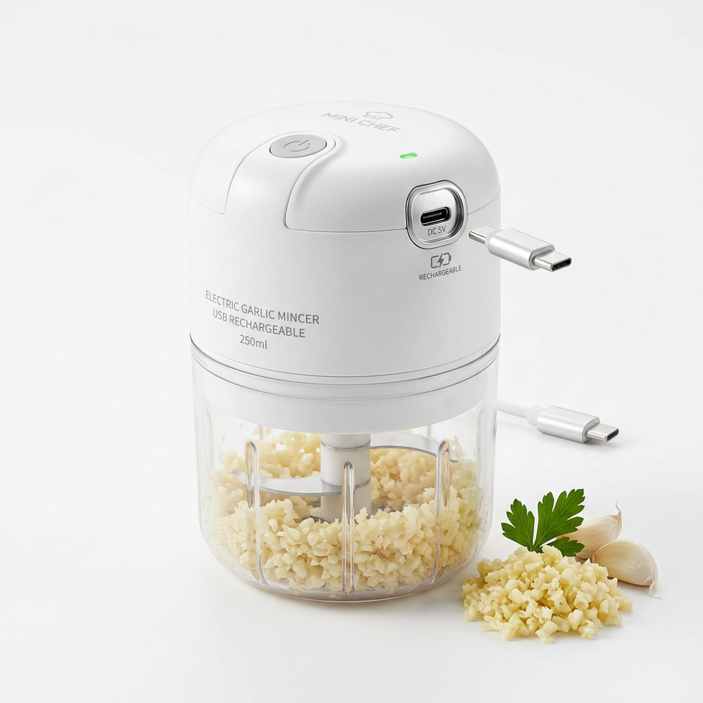 Electric Garlic Mincer Mini Food Chopper USB Rechargeable