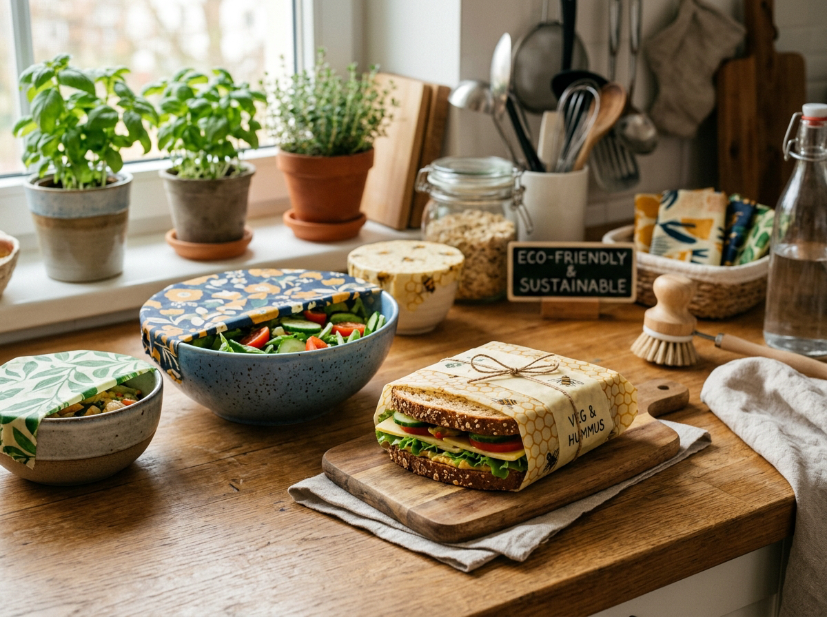 Reusable Beeswax Food Wraps Eco-Friendly Plastic-Free Storage