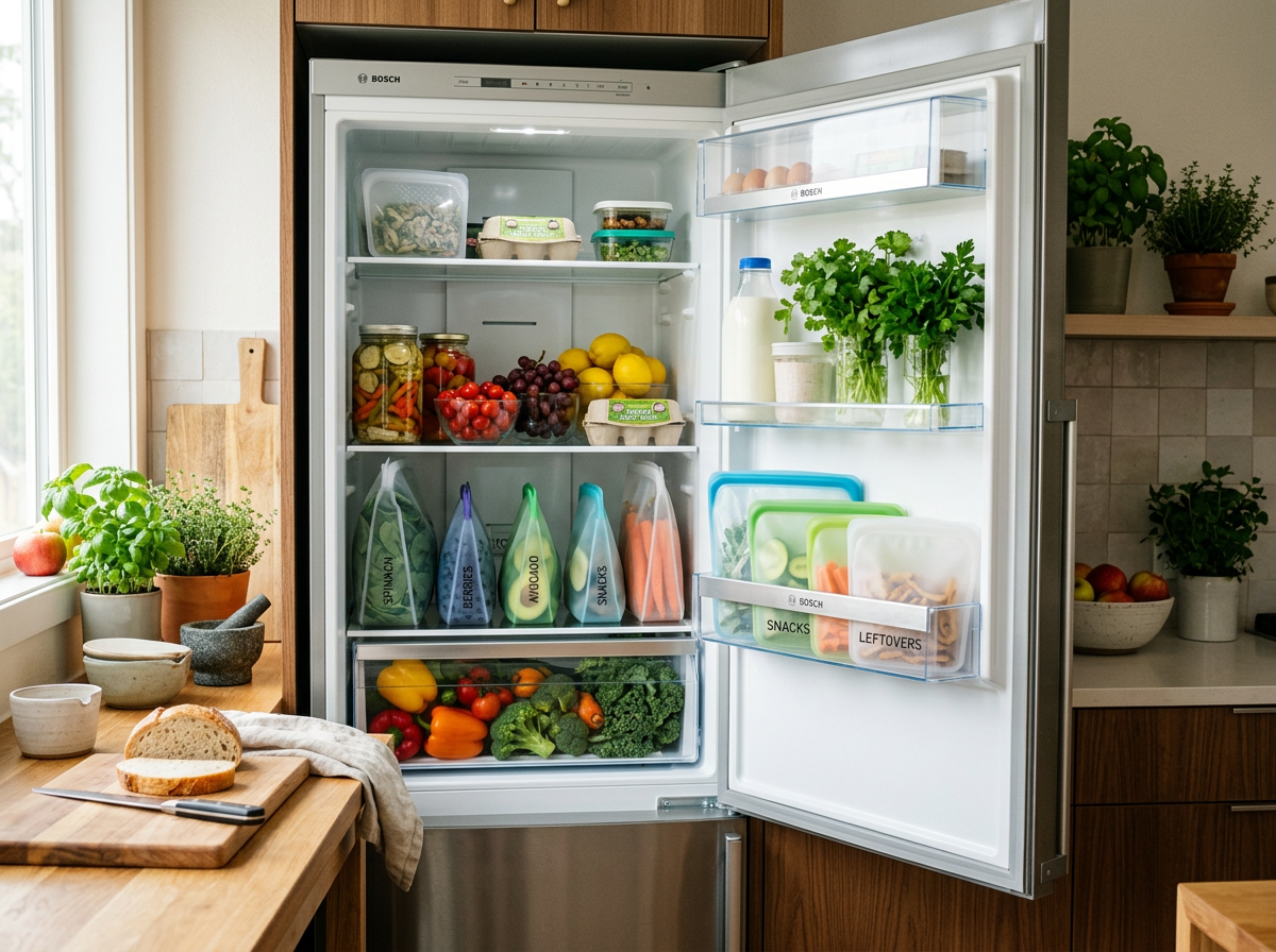 Reusable Silicone Food Bag Freezer Stand Up