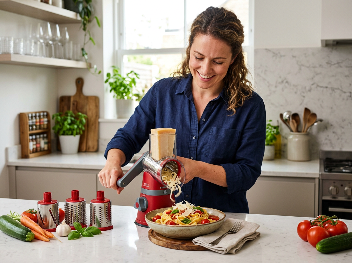 5-in-1 Rotary Cheese Grater Vegetable Slicer