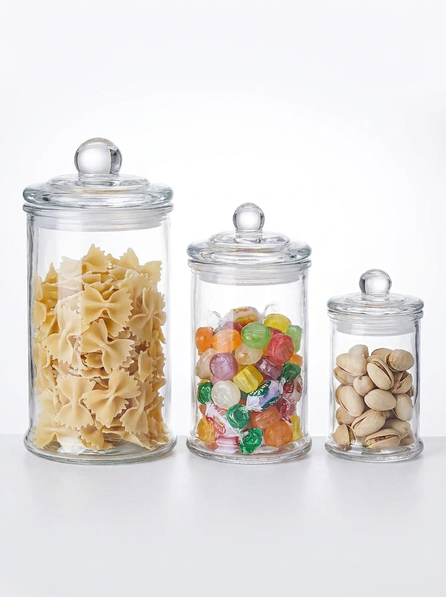 Minimalist Sealed Glass Storage Jars with Lids